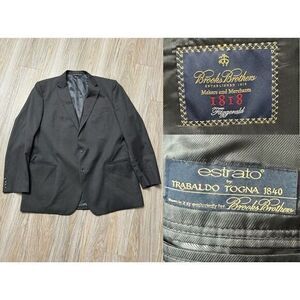Brooks Brothers 1818 Fitzgerald Estrato Black‎ Blazer Jacket 50XL Made in USA